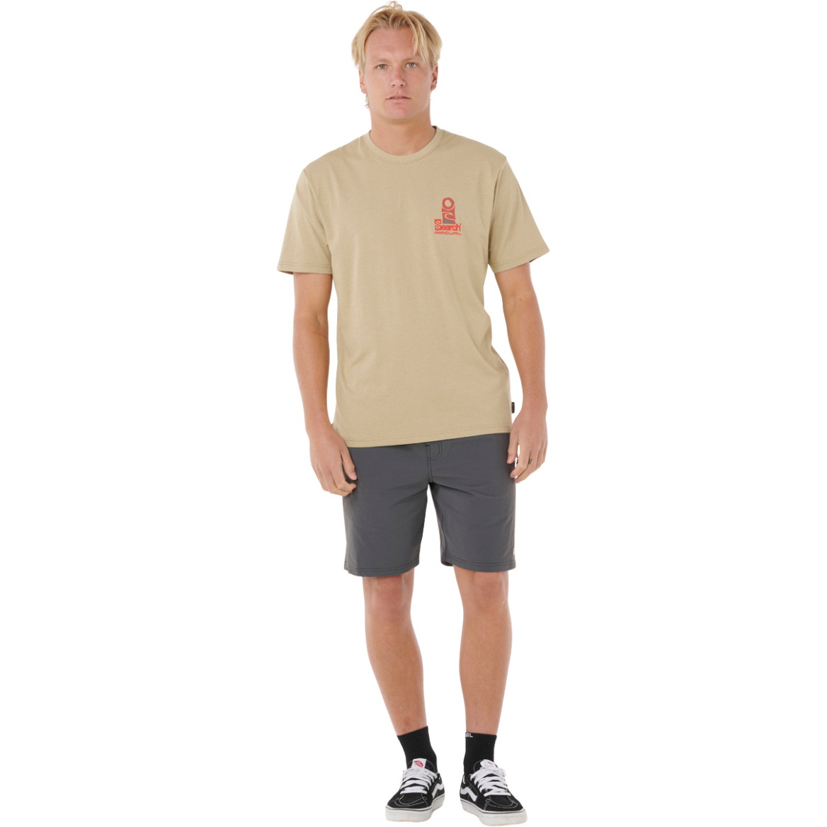 2025 Rip Curl Da Uomo Vaporcool Search Stack Tee 0K5MTE - Khaki Rock